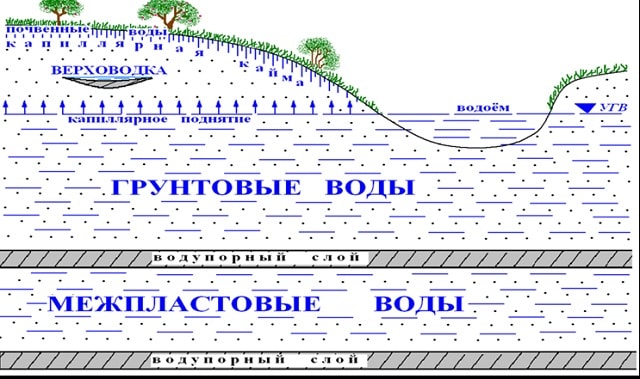 Уровни грунтовых вод